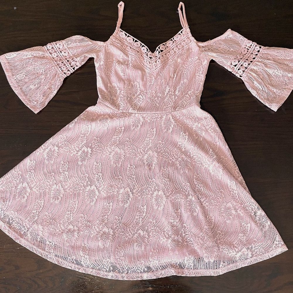 Pink Lacy Floral Dress